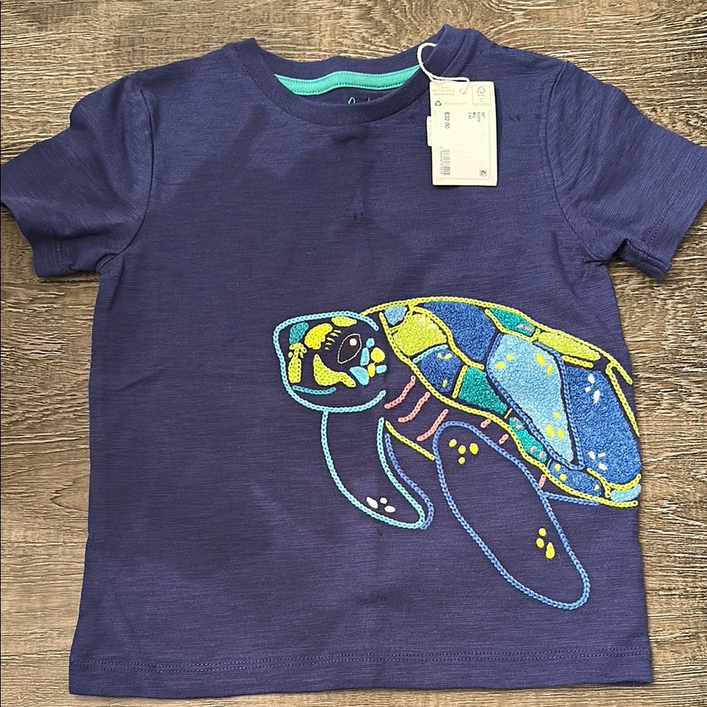 Blue and Yellow Short Sleeve Tee with Vibrant Graphic